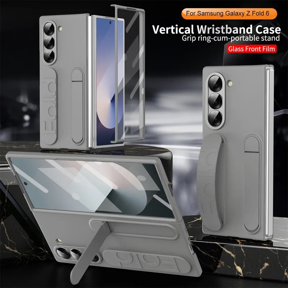 Premium Silicone Wristband Case with Invisible Bracket for Samsung Galaxy Z Fold Series 3-7