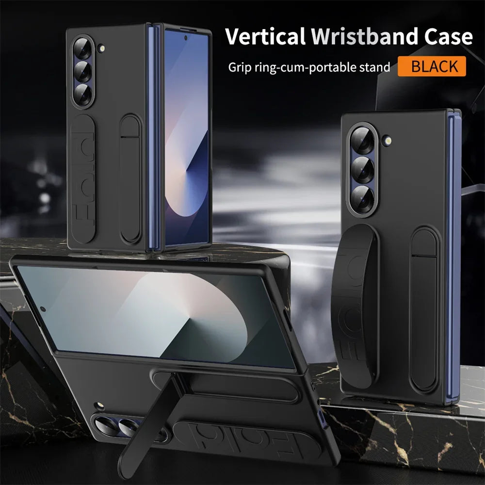 Premium Silicone Wristband Case with Invisible Bracket for Samsung Galaxy Z Fold Series 3-7
