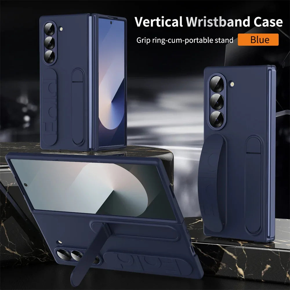 Premium Silicone Wristband Case with Invisible Bracket for Samsung Galaxy Z Fold Series 3-7