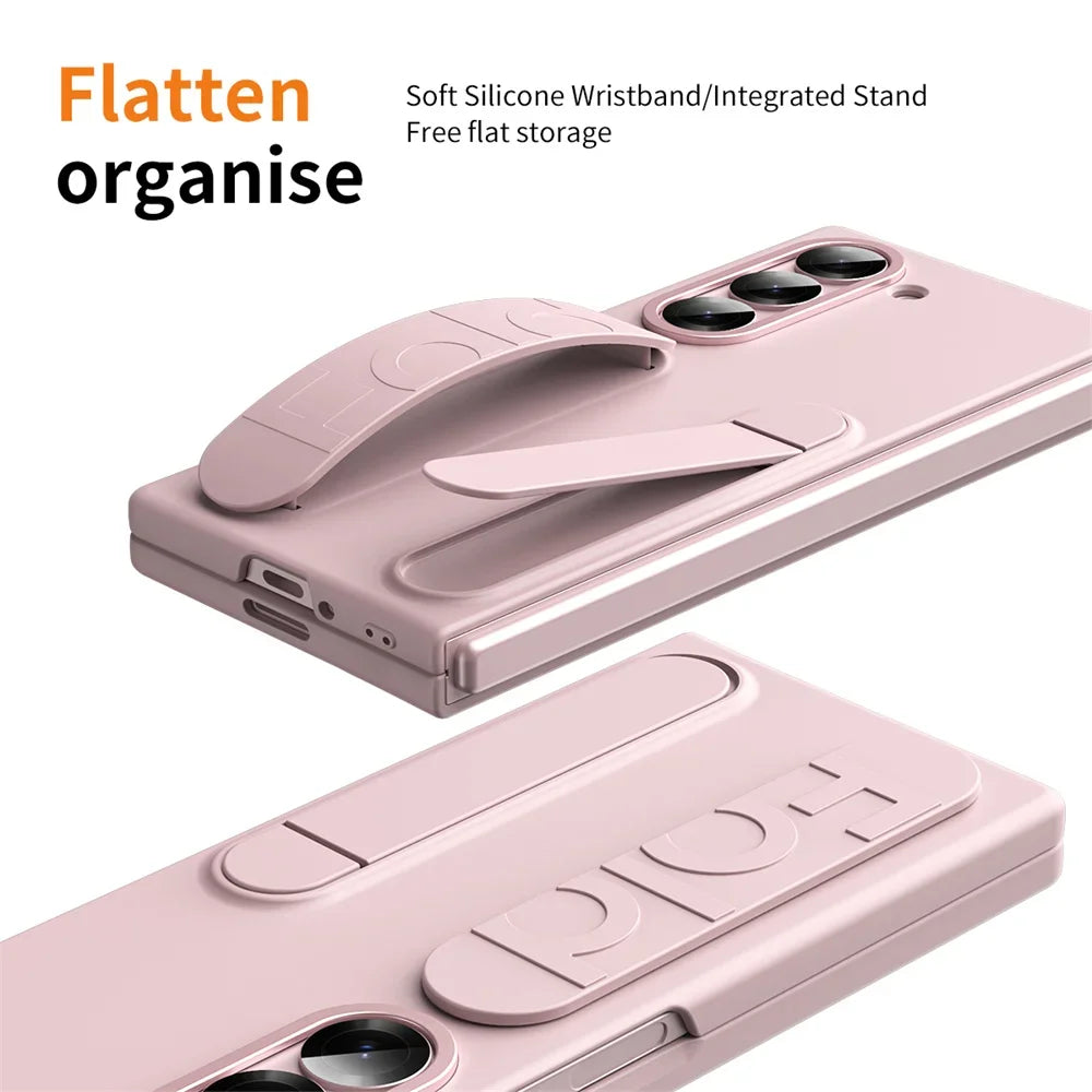 Premium Silicone Wristband Case with Invisible Bracket for Samsung Galaxy Z Fold Series 3-7