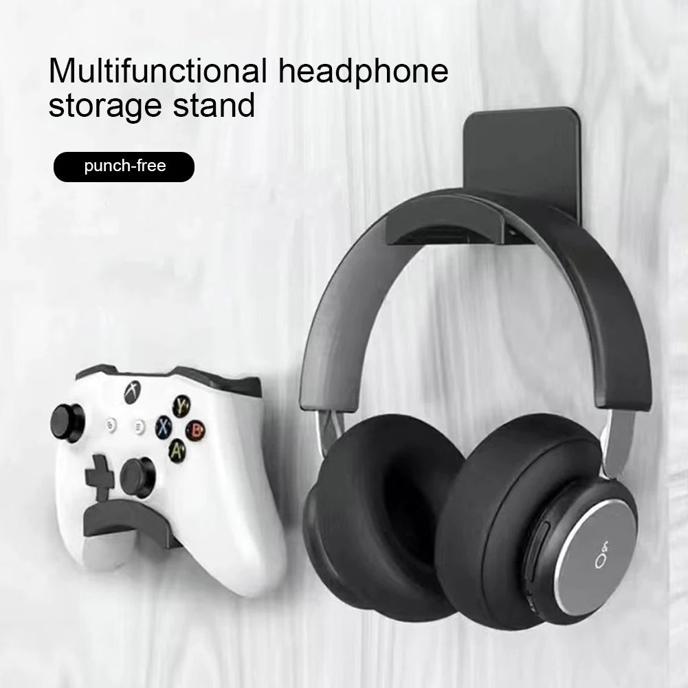 "Universal Headphone Wall Mount - Adhesive, Under-Desk, Gaming"