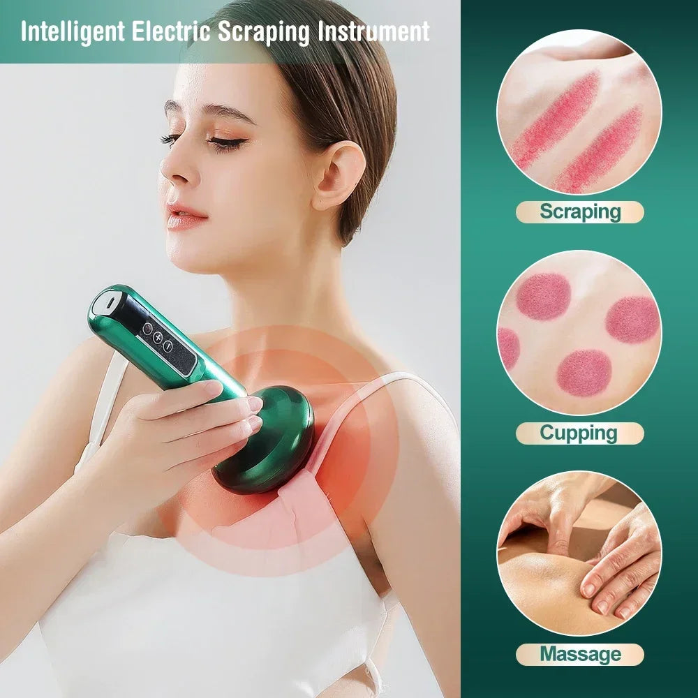 "Tricolor Electric Guasha Massager - Anti-Cellulite, Heat"