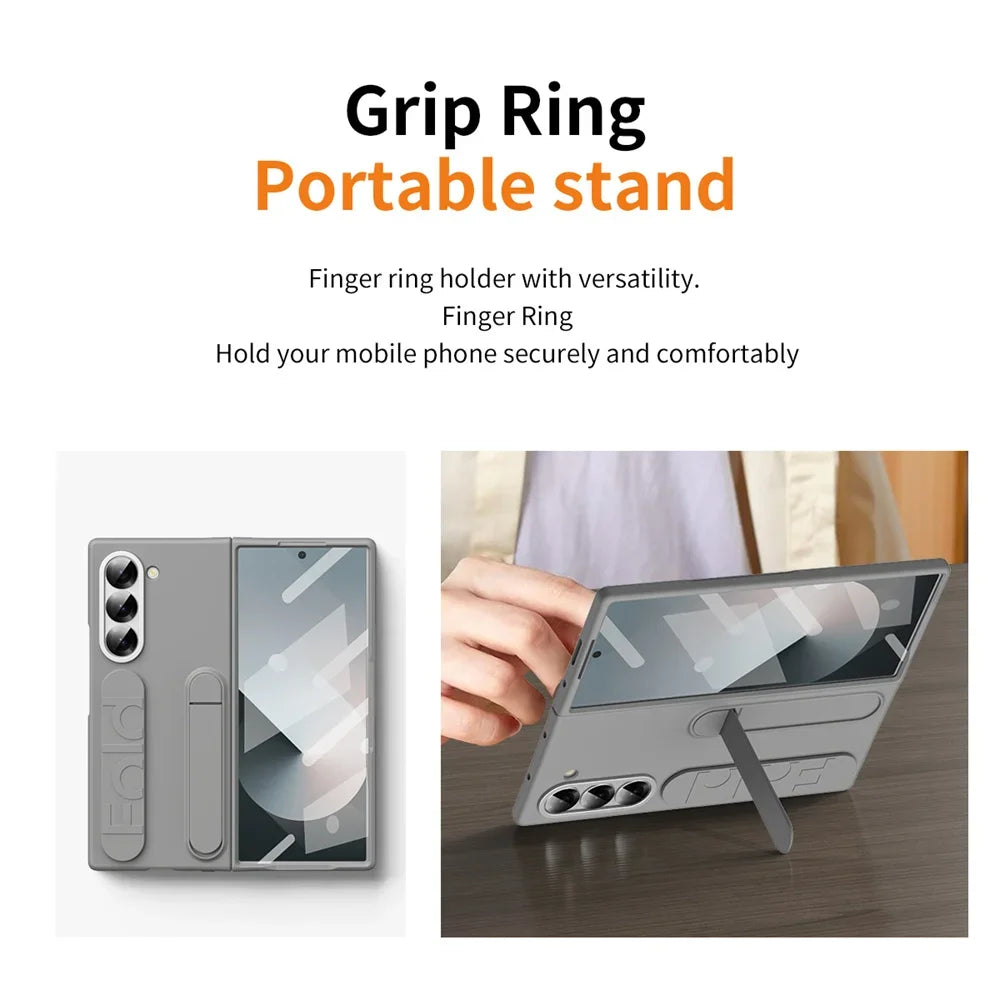 Premium Silicone Wristband Case with Invisible Bracket for Samsung Galaxy Z Fold Series 3-7