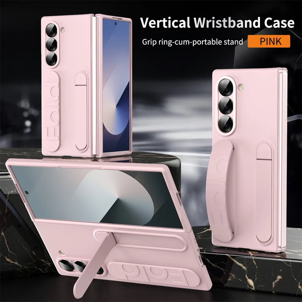 Premium Silicone Wristband Case with Invisible Bracket for Samsung Galaxy Z Fold Series 3-7
