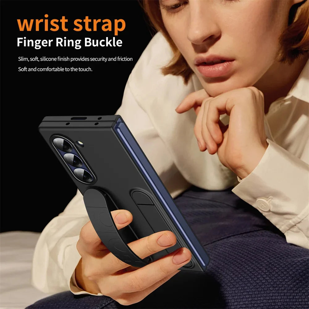 Premium Silicone Wristband Case with Invisible Bracket for Samsung Galaxy Z Fold Series 3-7