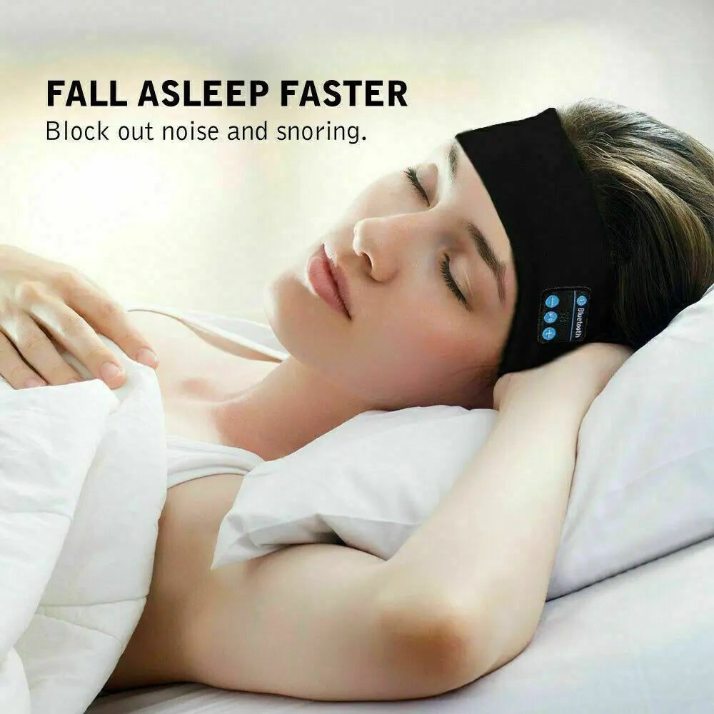 Wireless Bluetooth Headband Earphones for Sports and Sleep with Built-in Microphone