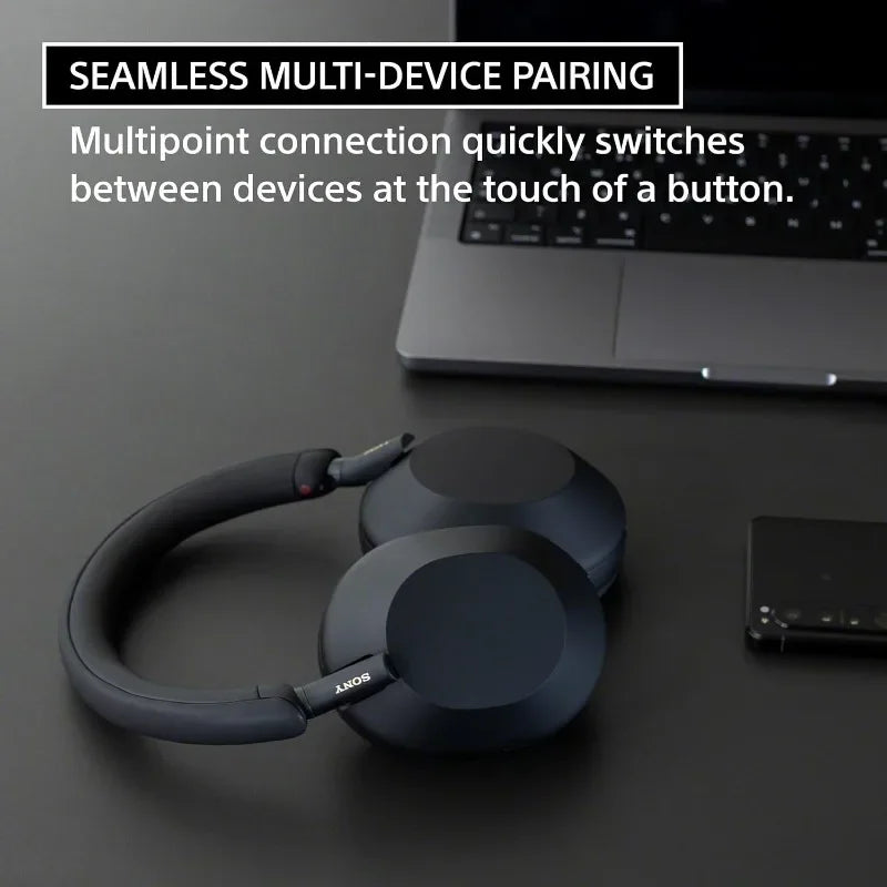 WH-1000XM5 Active Noise Cancelling Wireless Bluetooth Headphones with Superior Call Clarity and Enhanced Bass Stereo Sound, Over-Ear Design