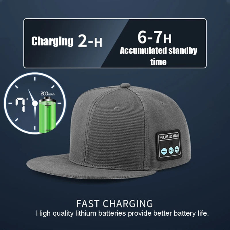 Bluetooth Sports Cap with Dual Speakers and Microphone - Wireless Music Earphones for Running
