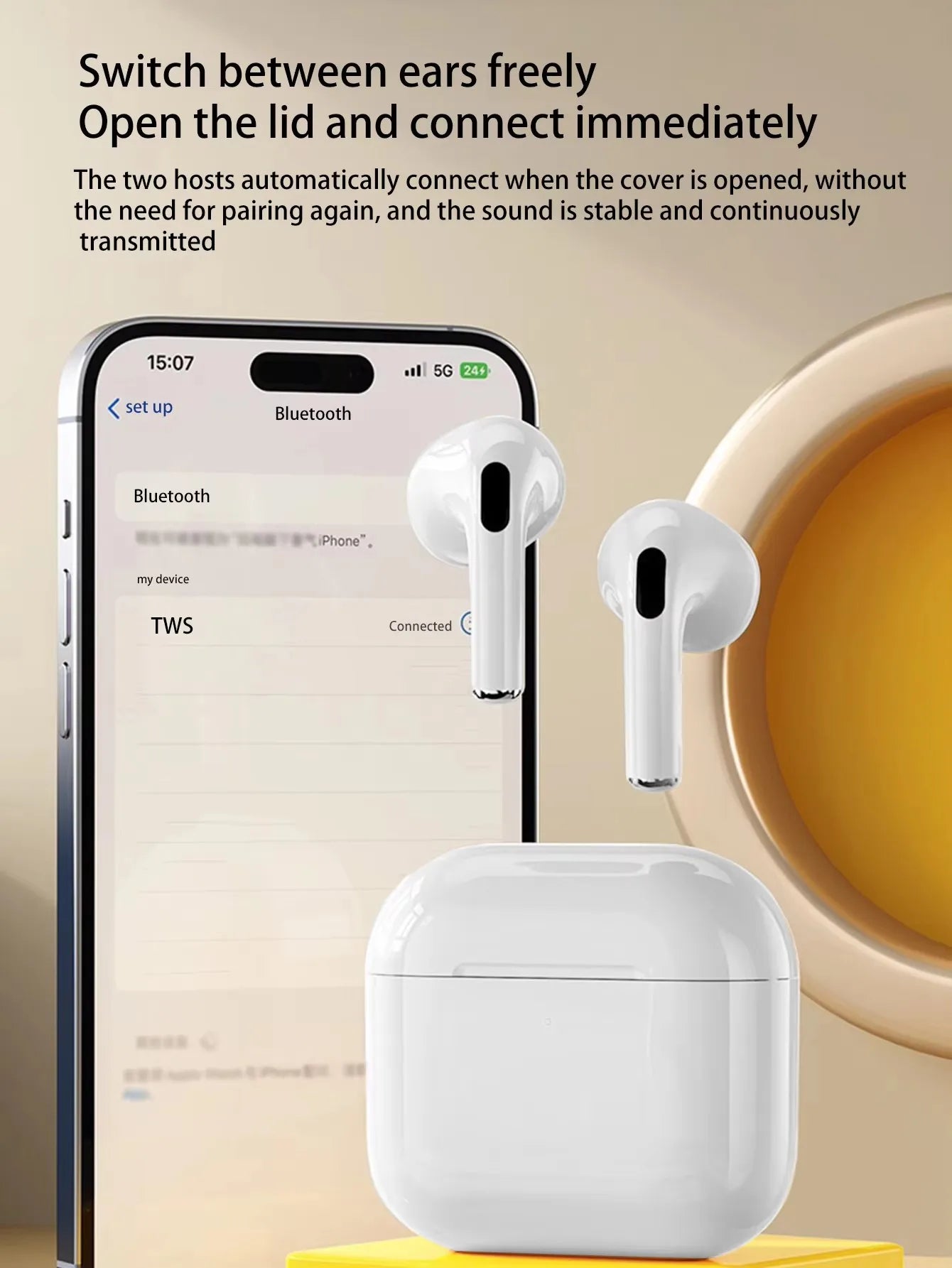 Air Pro True Wireless Bluetooth Earphones with Active Noise Cancellation - Premium Wireless Headphones Compatible with iPhone and Android