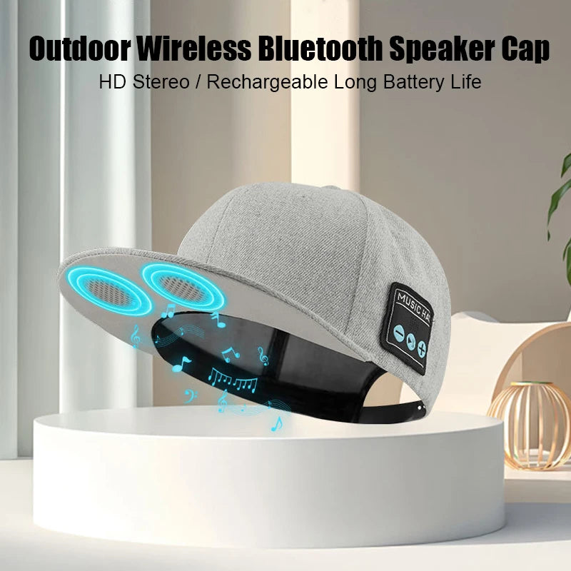 Bluetooth Sports Cap with Dual Speakers and Microphone - Wireless Music Earphones for Running