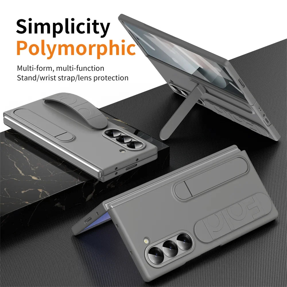 Premium Silicone Wristband Case with Invisible Bracket for Samsung Galaxy Z Fold Series 3-7